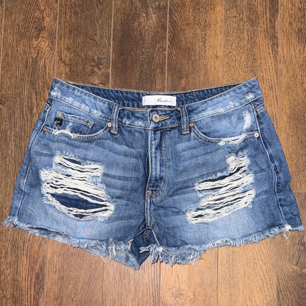 KanCan Blue Distressed Jean Shorts